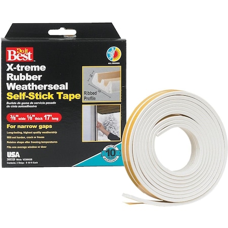 All-Source 3/8 In. x 17 Ft. White Narrow Weatherseal Tape V23WADB